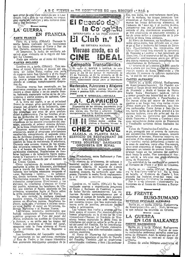 ABC MADRID 22-11-1917 página 9