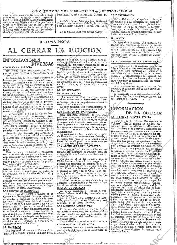 ABC MADRID 06-12-1917 página 16