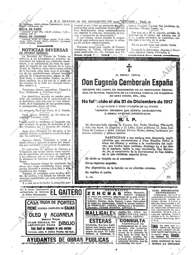 ABC MADRID 22-12-1917 página 18