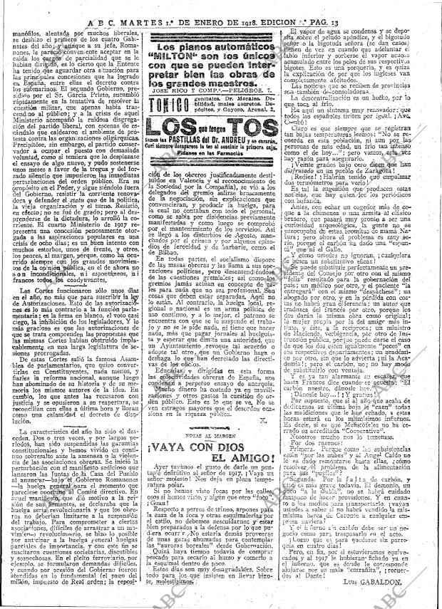 ABC MADRID 01-01-1918 página 13