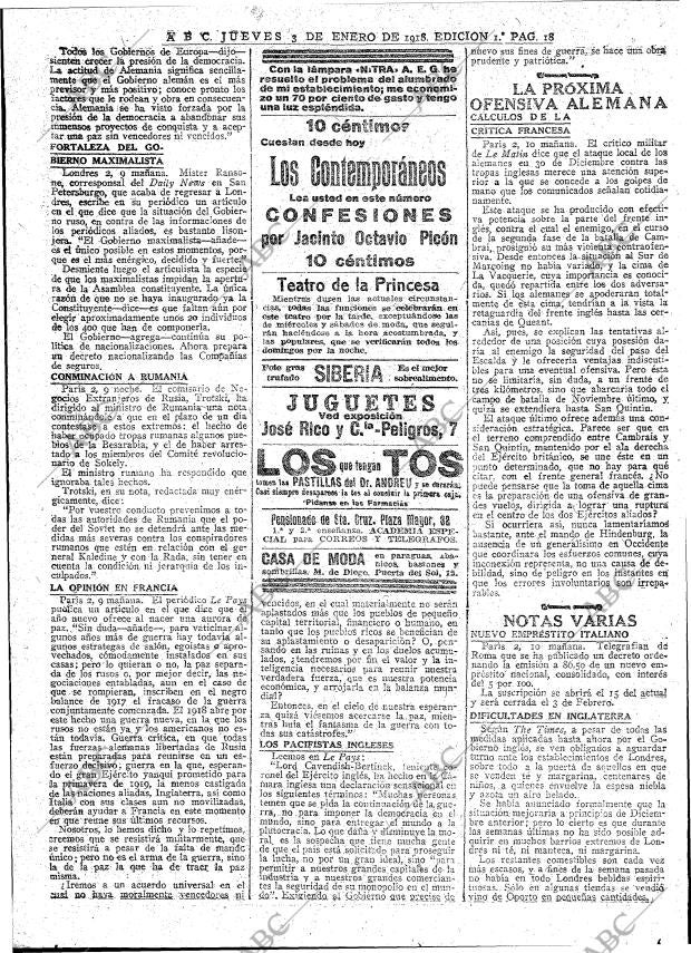 ABC MADRID 03-01-1918 página 18