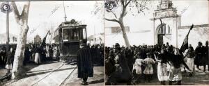 Desórdenes en Malaga. 5.-Deteniendo los Tranvías. 6.-al salir de una fábrica