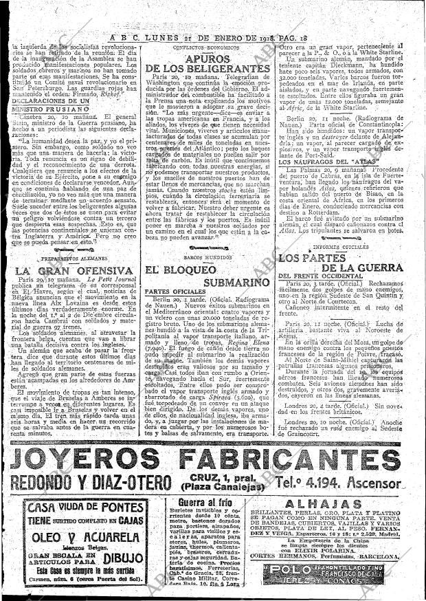 ABC MADRID 21-01-1918 página 18