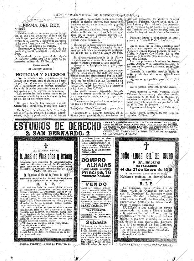 ABC MADRID 22-01-1918 página 15