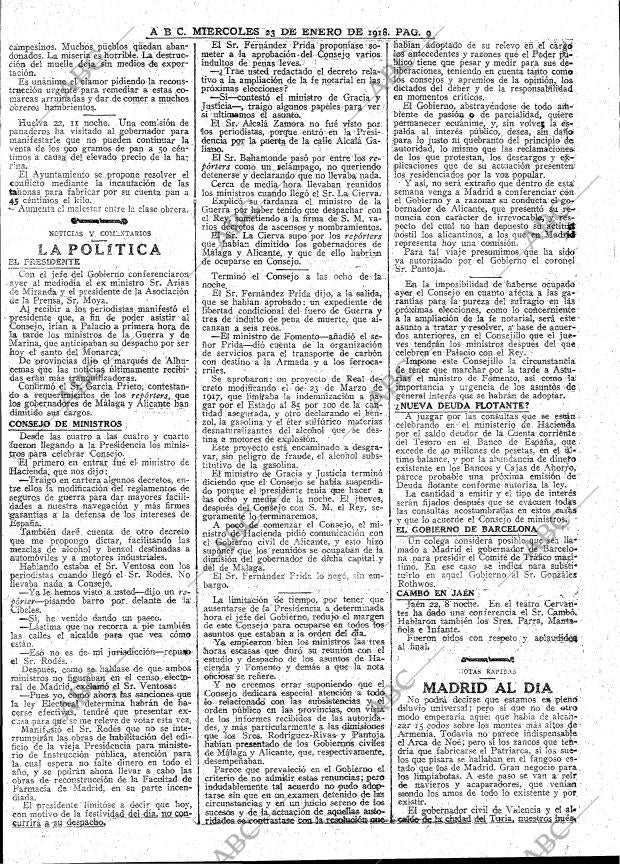 ABC MADRID 23-01-1918 página 9