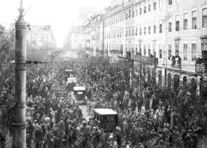 Recibimiento al presidente d ela republica Sidonio Paes en Lisboa