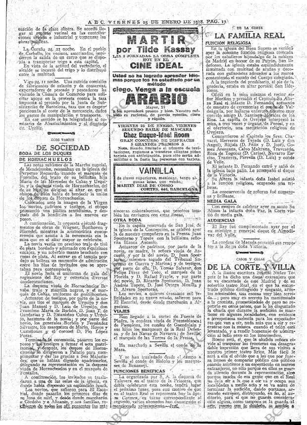 ABC MADRID 25-01-1918 página 13