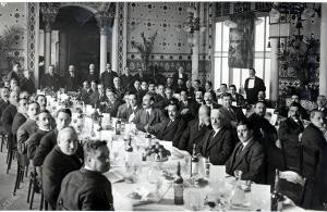 Banquete con que la sociedad mutua de Sastres "la Confianza" Celebró su 42º...