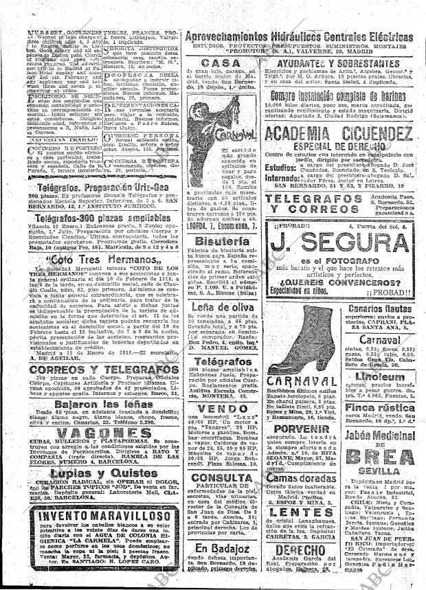 ABC MADRID 01-02-1918 página 22