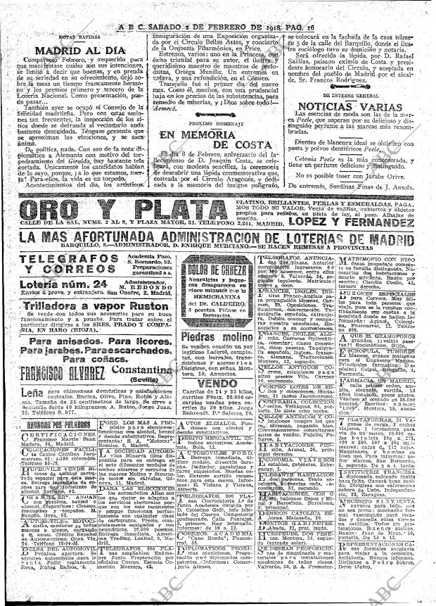 ABC MADRID 02-02-1918 página 16
