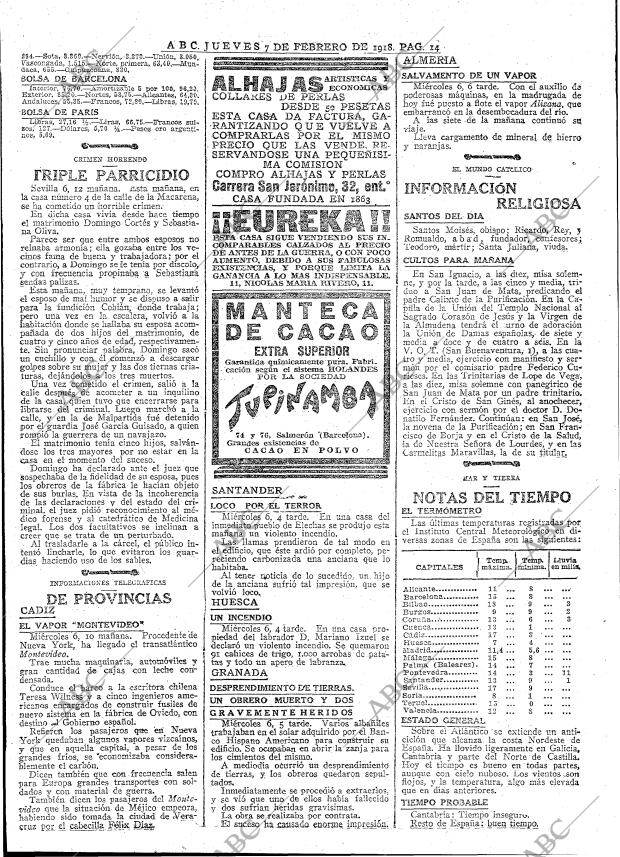 ABC MADRID 07-02-1918 página 14