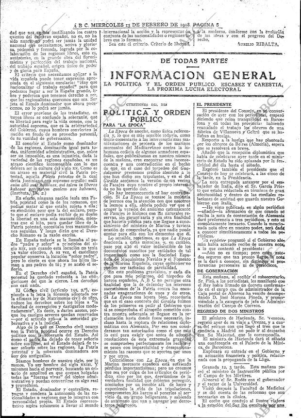 ABC MADRID 13-02-1918 página 8