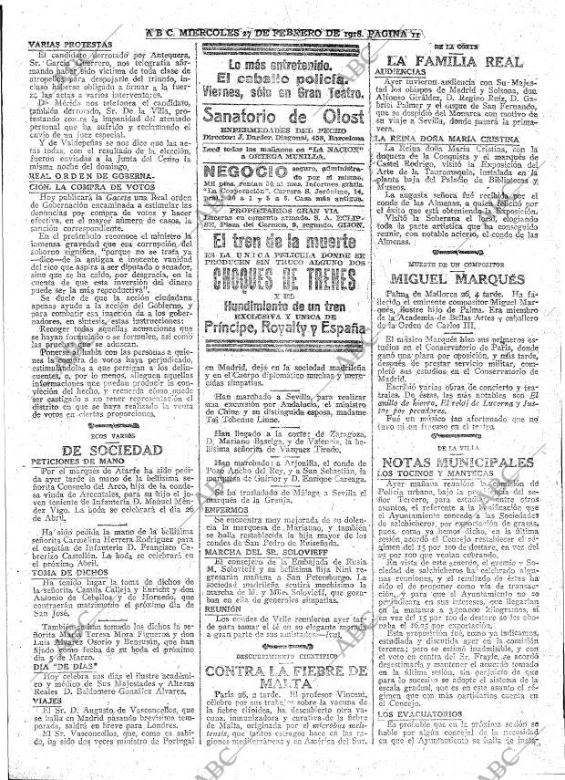 ABC MADRID 27-02-1918 página 11