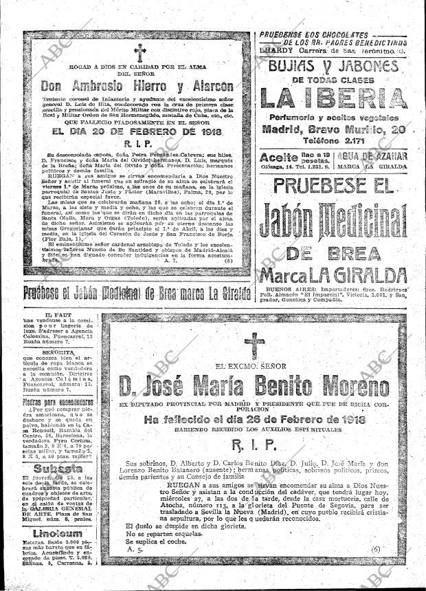 ABC MADRID 27-02-1918 página 25