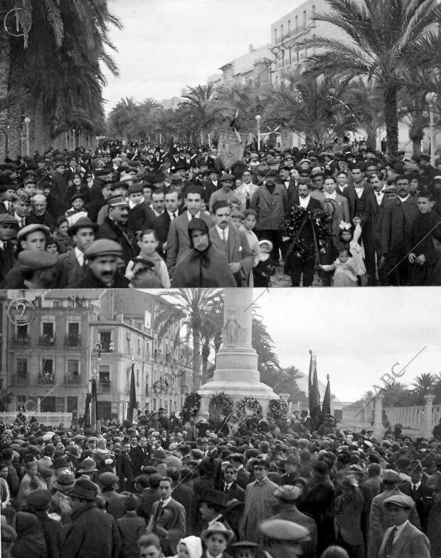 1, el Pueblo, con las Autoridades, A su paso por el paseo de los Mártires