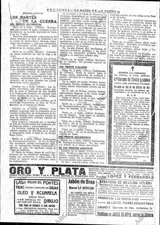 ABC MADRID 11-03-1918 página 22