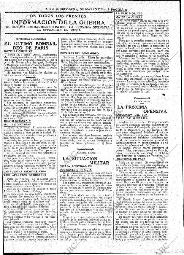 ABC MADRID 13-03-1918 página 16