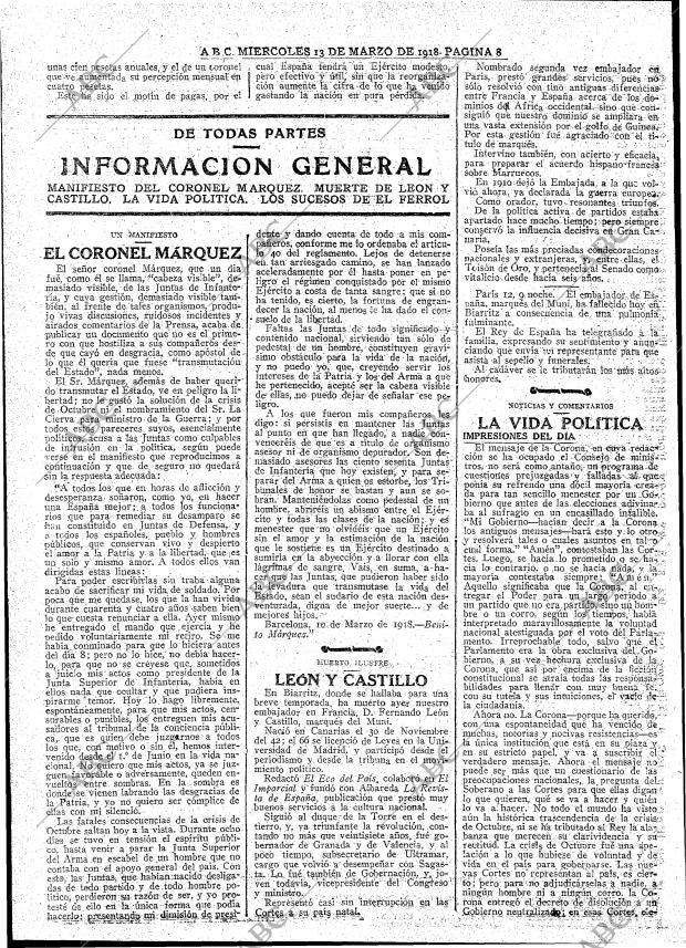 ABC MADRID 13-03-1918 página 8