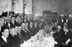 Banquete celebrado ayer en obsequio de D. pío Zabala (X) para festejar su...