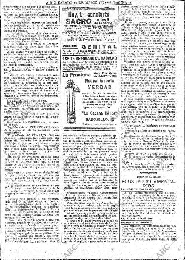 ABC MADRID 23-03-1918 página 14