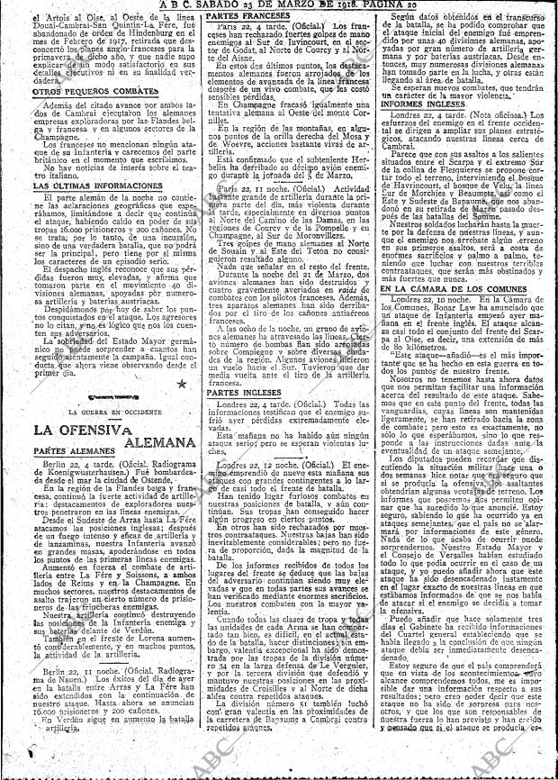 ABC MADRID 23-03-1918 página 20