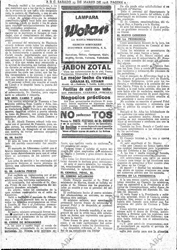 ABC MADRID 23-03-1918 página 9