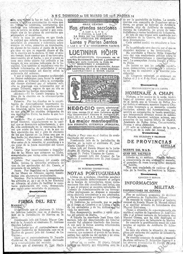 ABC MADRID 24-03-1918 página 14