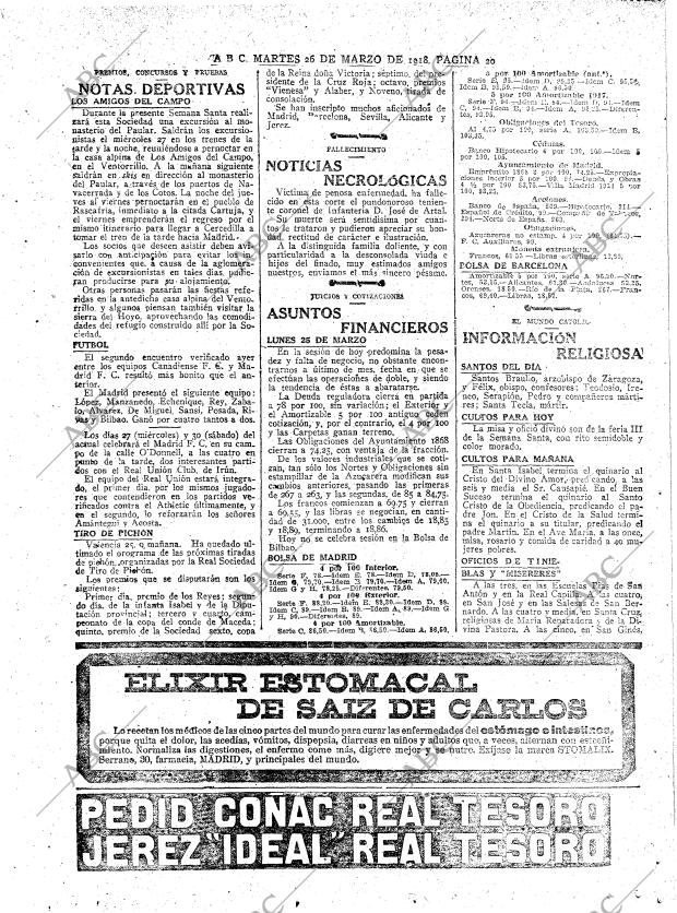 ABC MADRID 26-03-1918 página 20