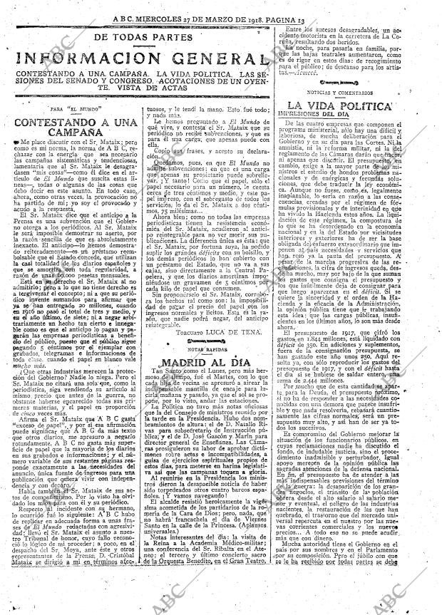 ABC MADRID 27-03-1918 página 13