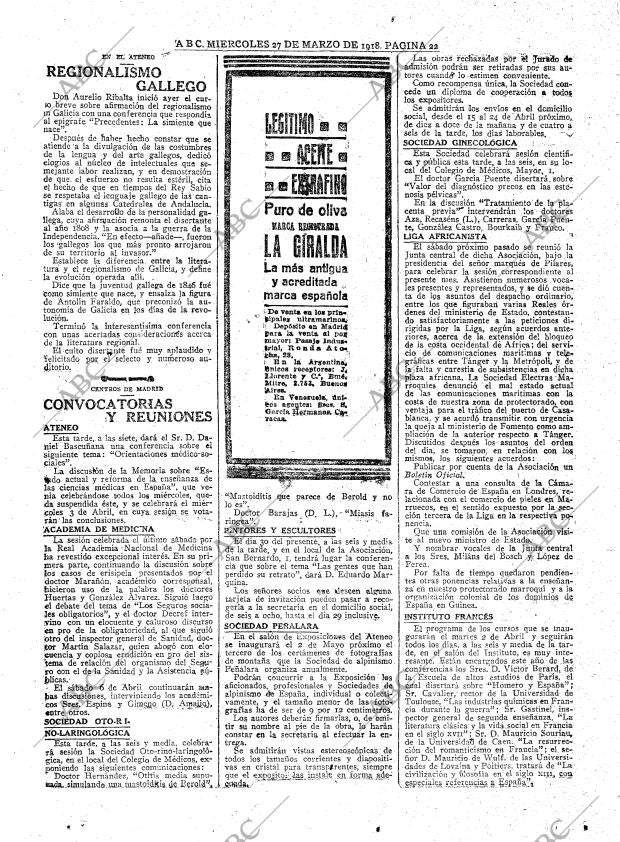 ABC MADRID 27-03-1918 página 22