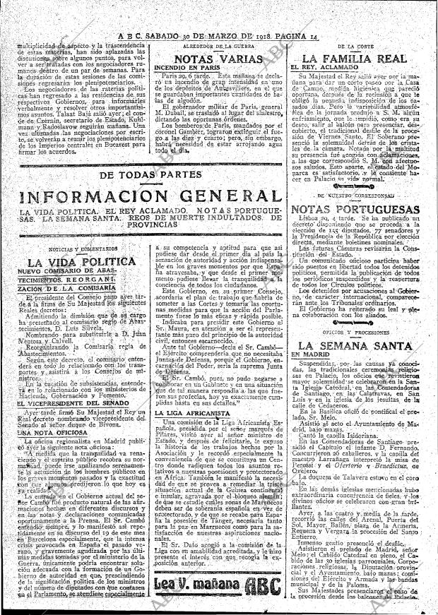 ABC MADRID 30-03-1918 página 14