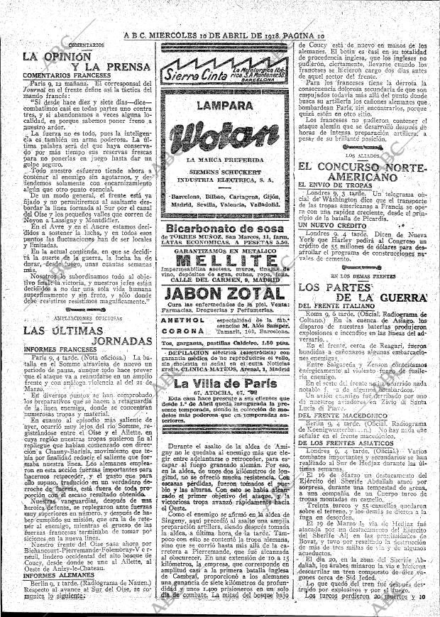 ABC MADRID 10-04-1918 página 10