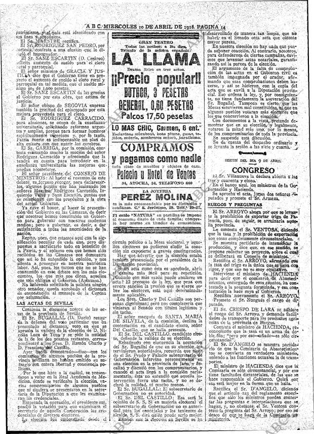 ABC MADRID 10-04-1918 página 14