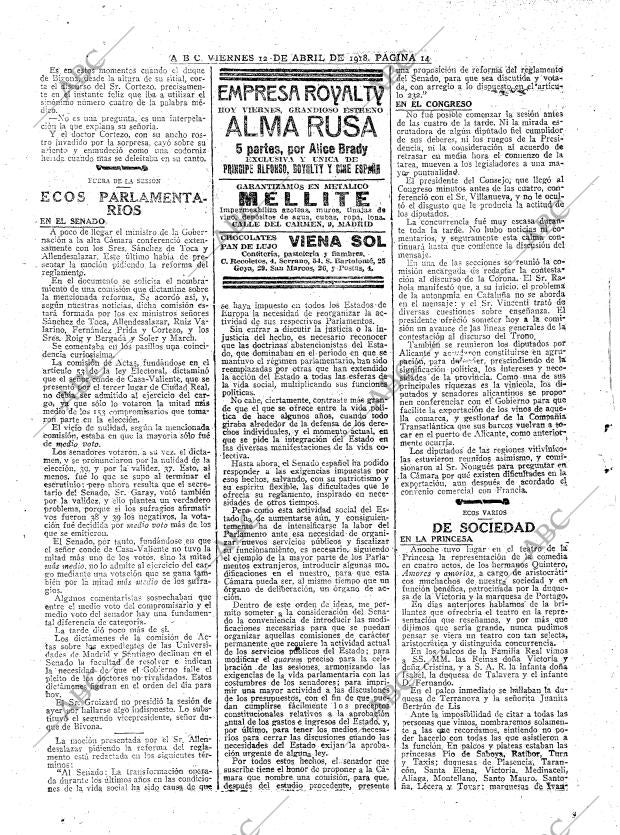 ABC MADRID 12-04-1918 página 14