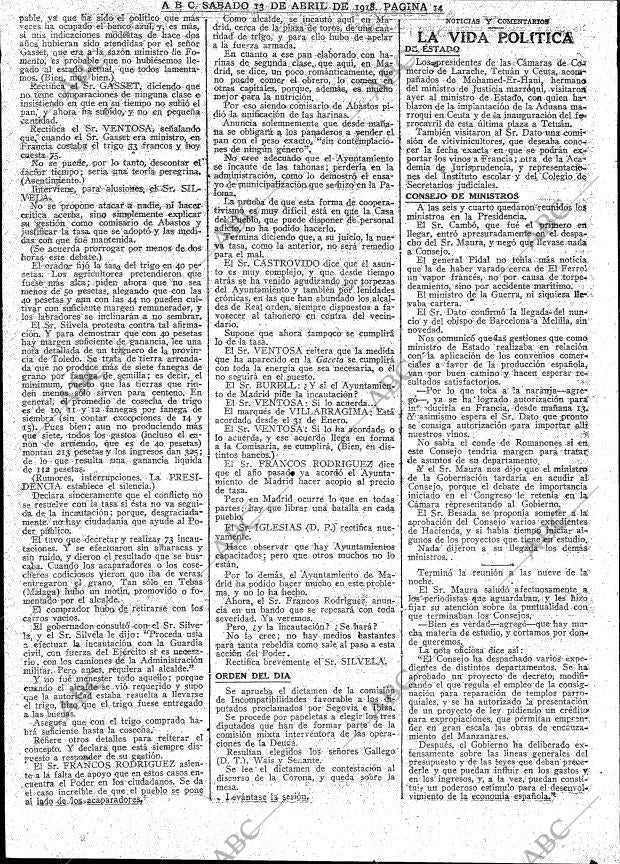 ABC MADRID 13-04-1918 página 14