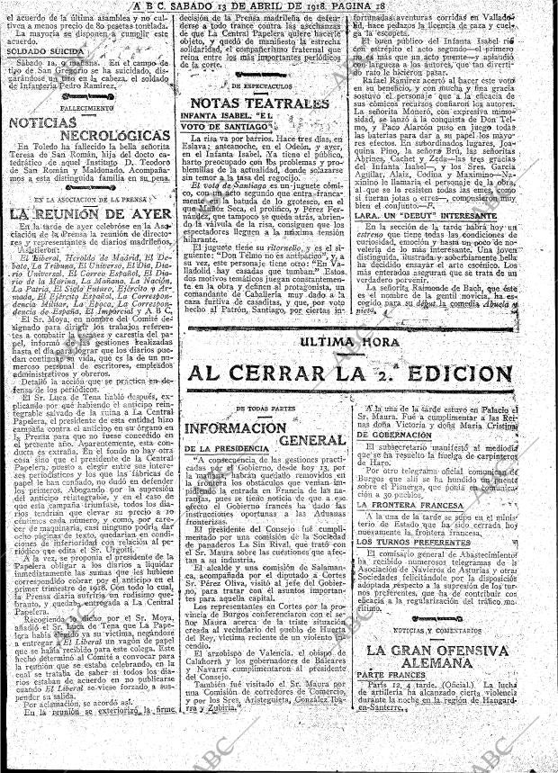 ABC MADRID 13-04-1918 página 18