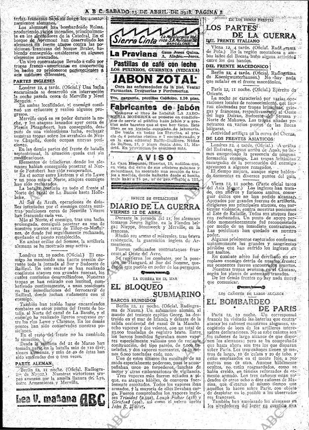 ABC MADRID 13-04-1918 página 8