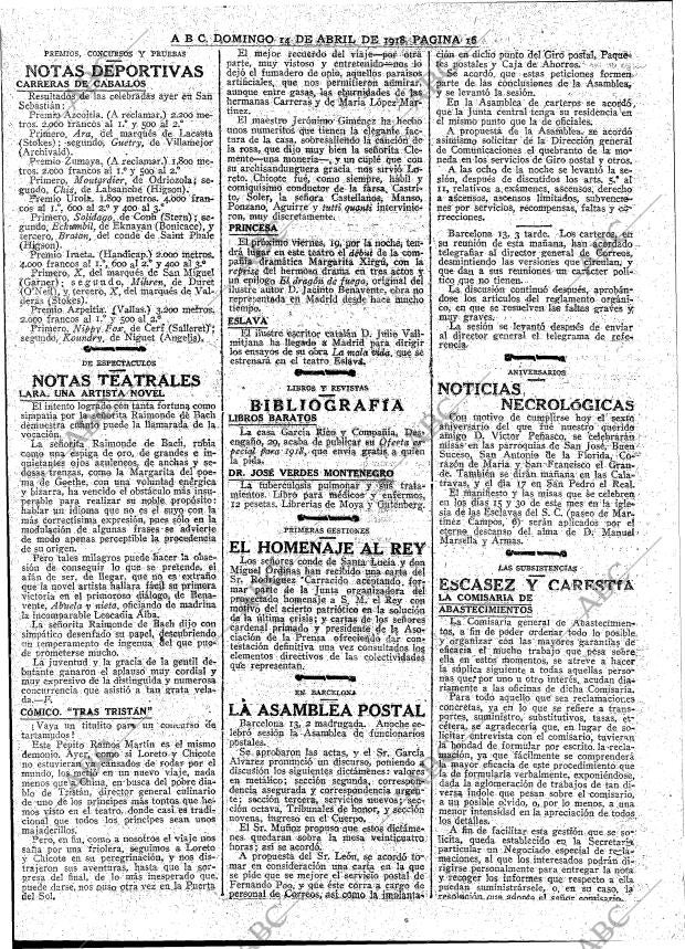 ABC MADRID 14-04-1918 página 16