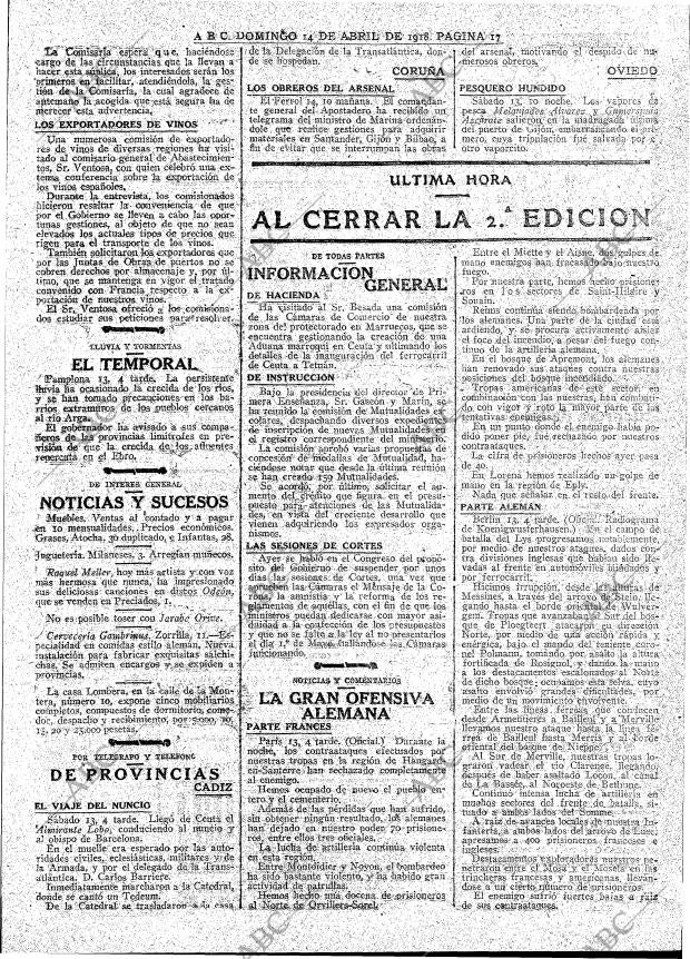 ABC MADRID 14-04-1918 página 17