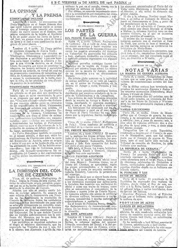 ABC MADRID 19-04-1918 página 11