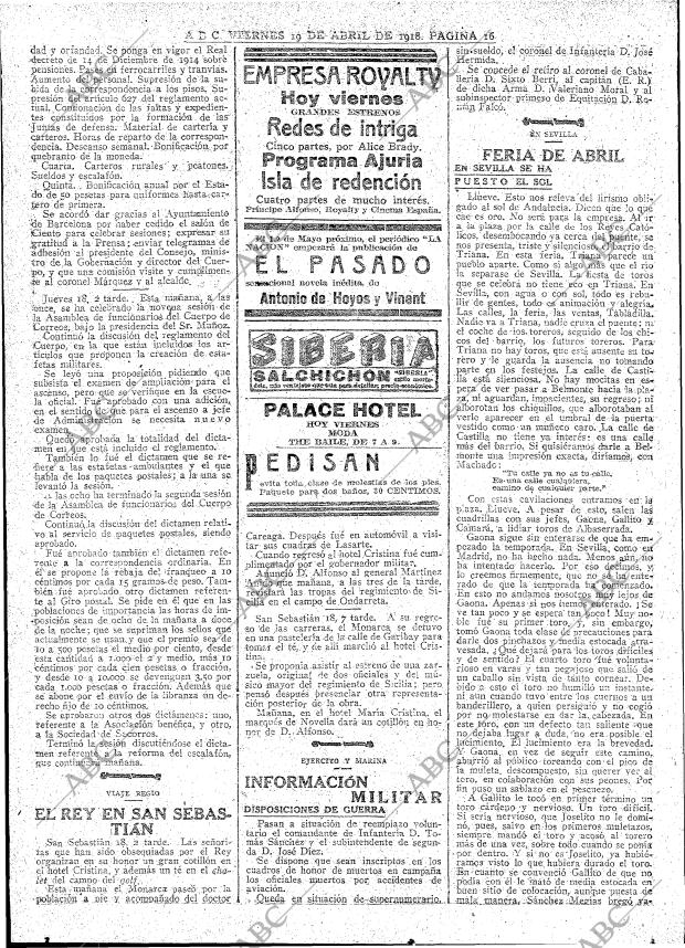 ABC MADRID 19-04-1918 página 16