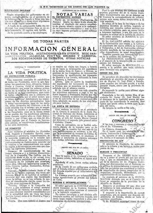 ABC MADRID 21-04-1918 página 10