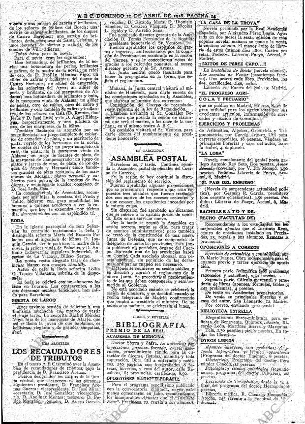 ABC MADRID 21-04-1918 página 14