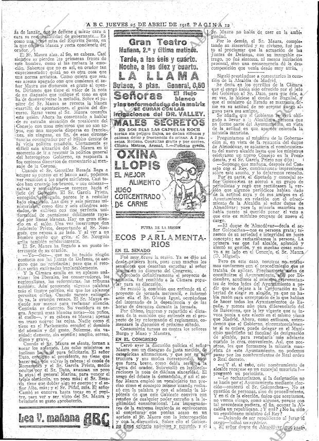 ABC MADRID 25-04-1918 página 12