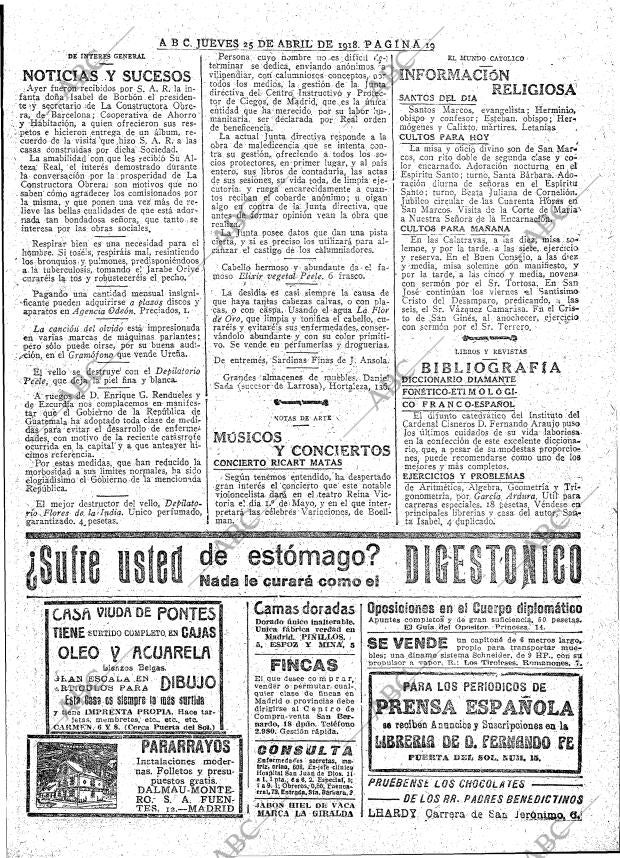 ABC MADRID 25-04-1918 página 19