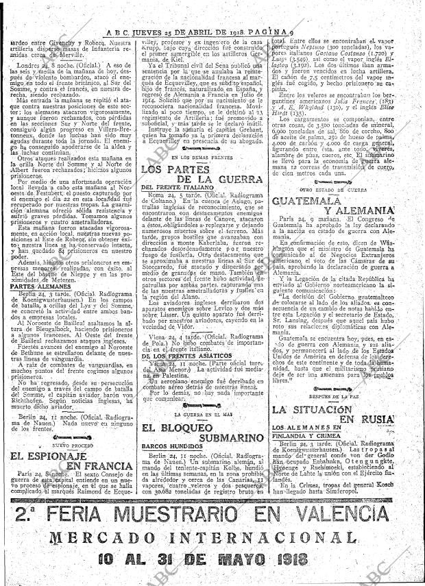 ABC MADRID 25-04-1918 página 9