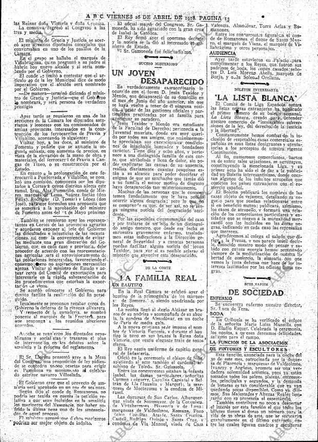 ABC MADRID 26-04-1918 página 13