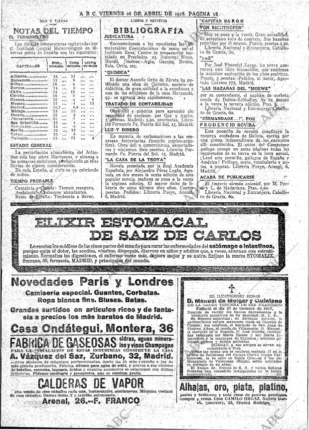 ABC MADRID 26-04-1918 página 18
