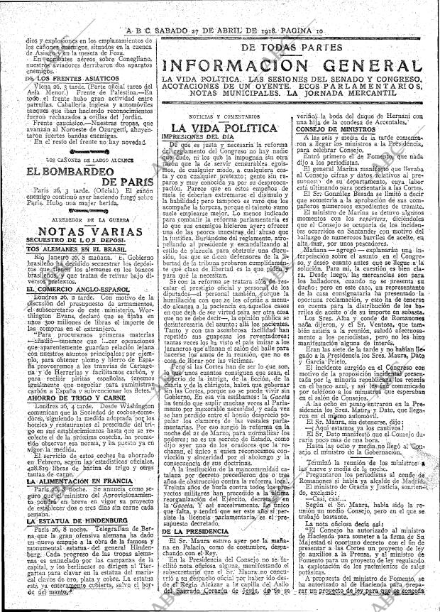 ABC MADRID 27-04-1918 página 10