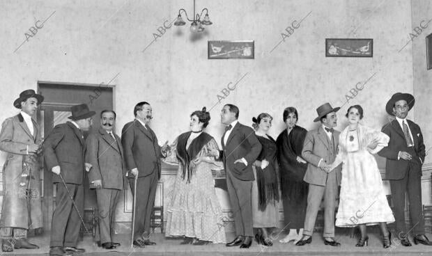 Una escena del Sainete "los Marchosos", original de los Hermanos Álvarez...